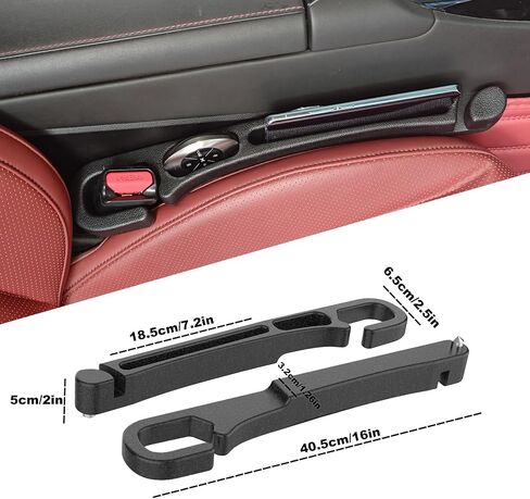 Universal Car Seat Gap Filler with Organizer Hook & Emergency Glass Breaker Prevent Small Items & Tools from Falling Ultimate Seat Side Gap Stopper for All Vehicles, Trucks & SUVs in Saudi Arabia