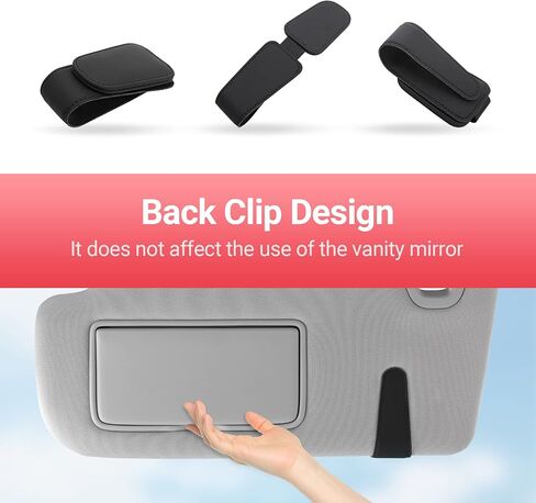 Kansmart Sunglass Holder for Car Sun Visor ، مقطع نظارة شمسية مغناطيسية ، حامل نظارات جلدية ، مقطع بطاقة التذاكر ، إكسسوارات داخلية تلقائية عالمية لسيارة سيارات سيارات الدفع الرباعي ، in Kuwait
