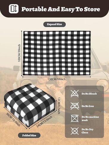 بطانية مدفوعة بالسيارة 12V 59 "x39" بطانية ساخنة محمولة للسفر مع 4 تسخين 4 إعدادات توقيت ناعمة ومريحة لتخييم سيارات السيارات (أسود وأحمر) in Kuwait