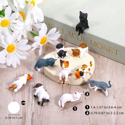 10 Pcs Cat Car Interior Accessories Funny Cute Car Figurines Dashboard Decorations Mini Rearview Mirror Pussy Ornament Universal Desk Computer Decor for Women Girl Home Garden in Saudi Arabia