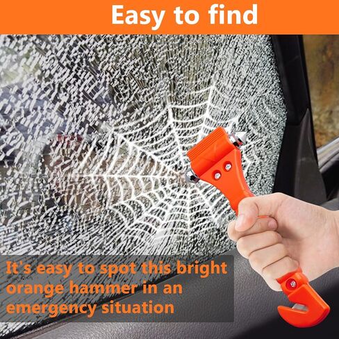 Car Window Breaker Hammer and Seat Belt Cutter 2-in-1, Emergency Escape Tool, Safety Glass Breaker, Automotive Safety Essentials and Accessories, 2 Packs in Saudi Arabia