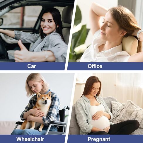 Lumbar Support Pillow for Car, Memory Foam Car Seat Back Support Pillow for Driving, Back Cushion with Strap for Pain Relief, Ergonomic Back Cushion for Office Chai, Wheelchair (Black) in Saudi Arabia
