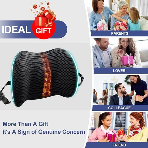 Lumbar Support Pillow for Car, Memory Foam Car Seat Back Support Pillow for Driving, Back Cushion with Strap for Pain Relief, Ergonomic Back Cushion for Office Chai, Wheelchair (Black) in Saudi Arabia