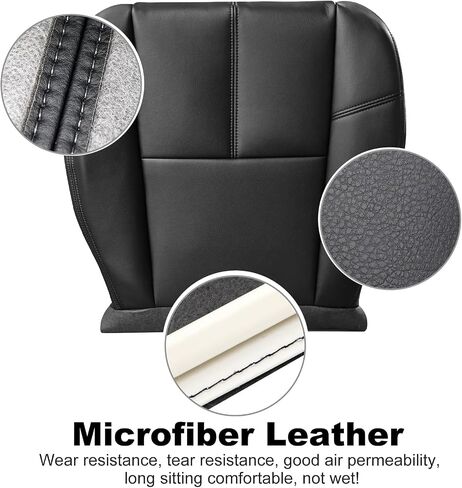 GXARTS Driver or Passenger Side Bottom Replacement Leather Seat Cover Black Compatible with Chevy Avalanche Silverado Suburban Tahoe GMC Sierra Yukon 2007 2008 2009 2010 2012 2013 2014 in Saudi Arabia