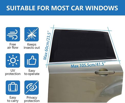 ظلال نافذة السيارة للطفل - 2 حزمة شمس ظلال شمس ، شبكية متشابكة جانبية جانبية الظل الظل Sunshade لسيارات الدفع الرباعي ، حماية UV للحيوانات الأليفة عائلة الطفل ، شاشات نافذة Net Net Mosquito للتخييم in Kuwait