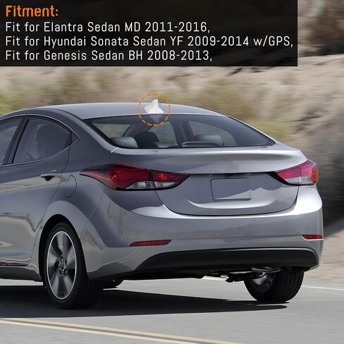 غطاء هوائي زعانف Shark متوافق مع Elantra Sedan MD 2011-2016 ، من أجل Hyundai Sonata Sedan YF 2009-2014 W/GPS ، لـ Genesis Sedan BH 2008-2013،96210،962103q800،962103x100nka (Glossy Black) in Kuwait