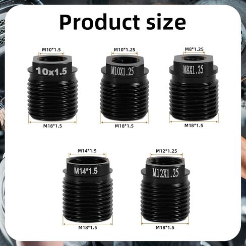طقم محول مقبض العتاد 5pcs ، سبيكة الألومنيوم محول مؤشر ترابط مقلد من الألومنيوم لصالح M10x1.25/M12/M14 مؤشرات ترابط سريع تثبيت الجوز للسيارة/الشاحنة/سيارات الدفع الرباعي. in Saudi Arabia