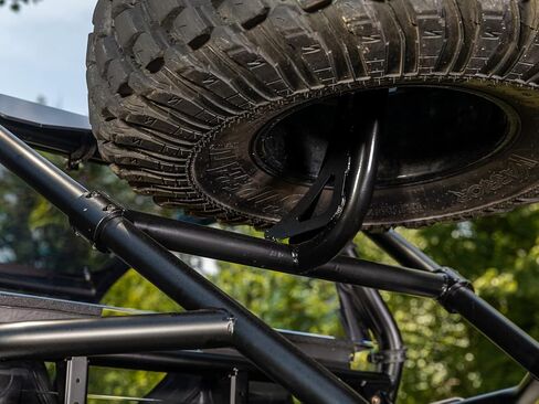 SuperATV Superatv حاملة الإطارات الاحتياطية للخدمة الشاقة لـ 2021+ Polaris RZR Trail S 900 - تأمين للإطار الخلفي للمركبة - الإطارات لأعلى وخرج من الطريق - يناسب إطارات ما يصل إلى 40 بوصة - لا يوجد حفر أو لحام مطلوب in Saudi Arabia
