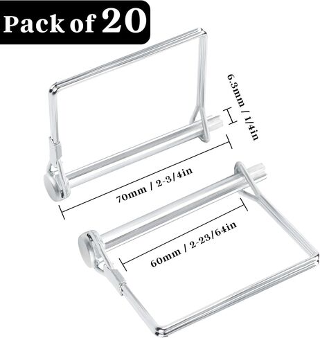 Pack of 10 Trailer Pins – 2-3/4" x 1/4" (L x W) – Featuring Trailer Hitch Pins, Shaft Locking Coupler Pins, PTO Pins and Lock Pins for Farm Trailers Towing, Lawn Equipment and Hitches in Kuwait