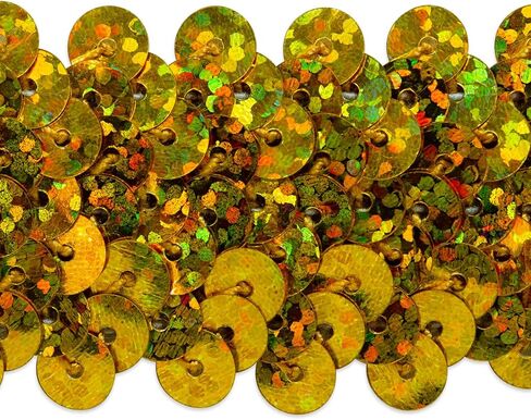 3-Row Starlight Hologram Sequin Stretch Trim، 1 1/4 بوصة ترتر متعدد الاستخدامات للحرف اليدوية، زخرفة ترتر متينة للأزياء والأزياء والديكور المنزلي، قطع 10 ياردات، فضي in Saudi Arabia