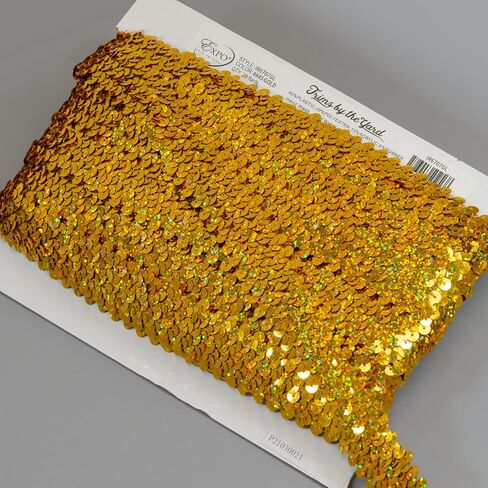 3-Row Starlight Hologram Sequin Stretch Trim، 1 1/4 بوصة ترتر متعدد الاستخدامات للحرف اليدوية، زخرفة ترتر متينة للأزياء والأزياء والديكور المنزلي، قطع 10 ياردات، فضي in Saudi Arabia