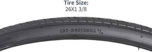 YunSCM 26" Bike Tires 26x1 3/8 (37-590) and 26" Bike Tubes Schrader Valve with 2 Rim Strips Compatible with 26 x 1 3/8 Bike/Bicycle Tires and Tubes (Y-1127) in Kuwait