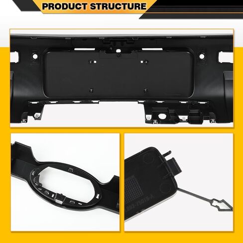 طقم حارس الشفاه الخلفي الأمامي المتوافق مع Land Rover Defender 90 110 130 2020-2024 Black Glossy in Kuwait