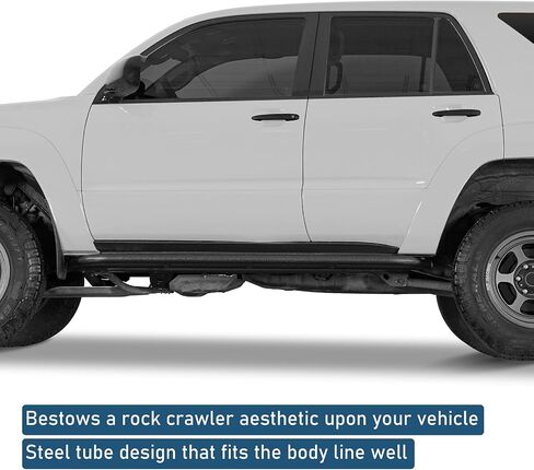 Hooke Road 4Runner Rock Slider Door Armor Rocker Guard Rails for 2003-2009 Toyota 4Runner 4th Gen, Tubular Steel Nerf Bar Running Board in Saudi Arabia