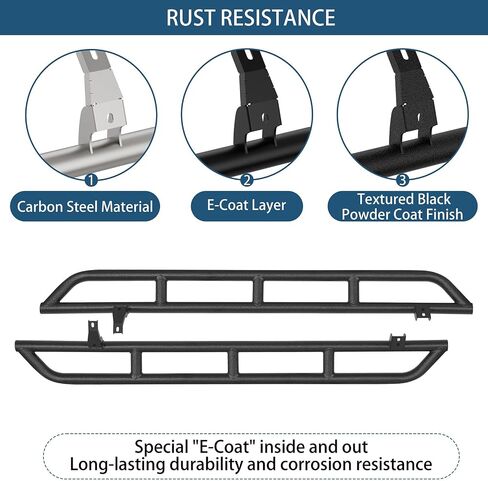 Hooke Road 4Runner Rock Slider Door Armor Rocker Guard Rails for 2003-2009 Toyota 4Runner 4th Gen, Tubular Steel Nerf Bar Running Board in Saudi Arabia