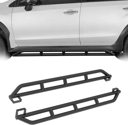 Hooke Road Rock Slider Running Boards for 2013-2017 Subaru XV Crosstrek, Tube Rocker Guards Nerf Bars for Rock Crawling, Textured Black, Heavy Duty Steel in Saudi Arabia