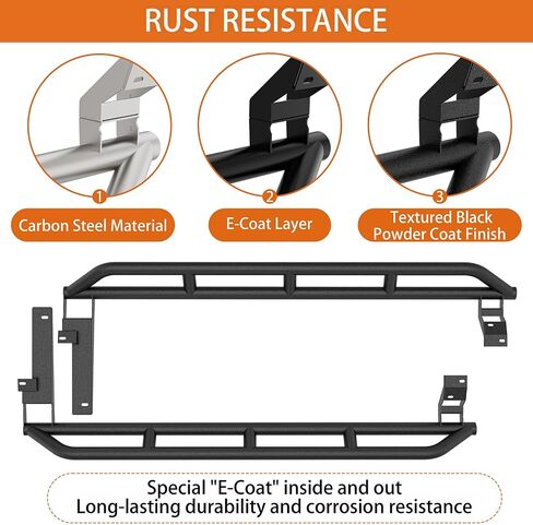 Hooke Road Rock Slider Running Boards for 2013-2017 Subaru XV Crosstrek, Tube Rocker Guards Nerf Bars for Rock Crawling, Textured Black, Heavy Duty Steel in Saudi Arabia