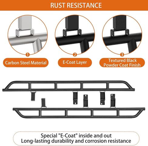 Hooke Road Suburban Rock Sliders Tube Rocker Guard for 1992-1999 Chevy Chevrolet Suburban (Exclude K2500 Models), Running Board Nerf Bars for Offroad Rock Crawling in Saudi Arabia