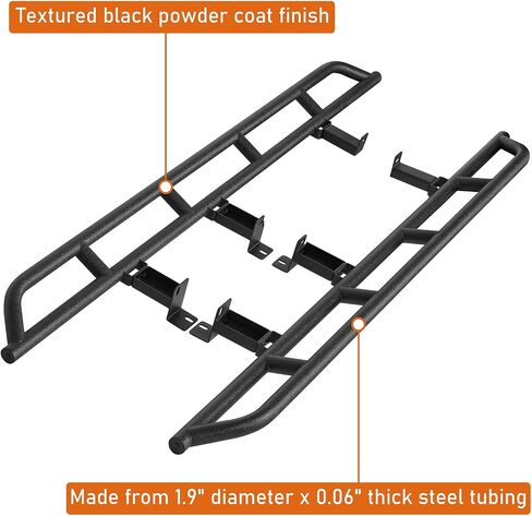 Hooke Road Suburban Rock Sliders Tube Rocker Guard for 1992-1999 Chevy Chevrolet Suburban (Exclude K2500 Models), Running Board Nerf Bars for Offroad Rock Crawling in Saudi Arabia