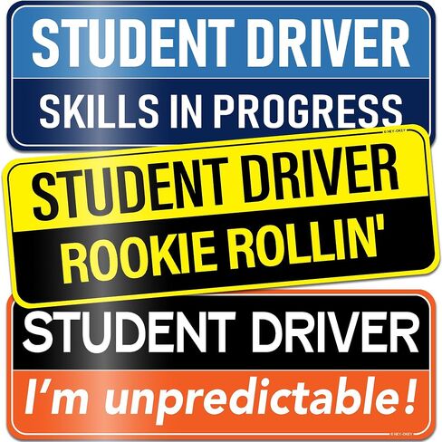 3 عبوات hey-akey student driver magnet للسيارة-المعدن فقط (ليس للبلاستيك/الألومنيوم)-الوردي المضحك من فضلك التحلي بالمرب in Kuwait