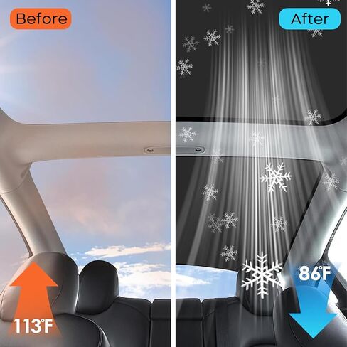 2025 تم ترقية Tesla Model 3 Sunhade Sunshade عالي الكفاءة في حرير الحرير المقطوع شمس أشعة الشمس (أسود) in Kuwait