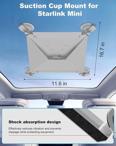Mwin Starlink Mini Mount, Suction Cup for Starlink Mini Accessories, Car Automotive Sunroof Window Strong Suction Cup Roof Rack Kit, Car Rack System Rack Adapters in RVs, Boats, and Road Trips (White) in Saudi Arabia