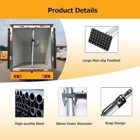 Adjustable Cargo Stabilizer Bar - Heavy-Duty Steel Ratcheting Cargo Support for Trucks, SUVs, Vans & Cars - 881.8 lbs Capacity (78.7-93.7 in) for Safe Transport in Saudi Arabia