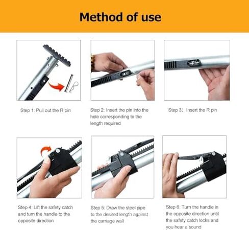 Adjustable Cargo Stabilizer Bar - Heavy-Duty Steel Ratcheting Cargo Support for Trucks, SUVs, Vans & Cars - 881.8 lbs Capacity (78.7-93.7 in) for Safe Transport in Saudi Arabia