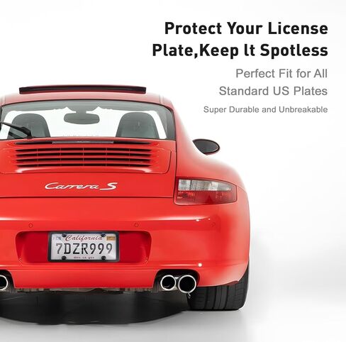 Transparent License Plate Cover and Frames, 2Pack Grey Clear Front and Rear License Plate Holder with Screws & Caps, Unbreakable Car Licence Plate Frame, Universal Fit for Most US Plates in Saudi Arabia