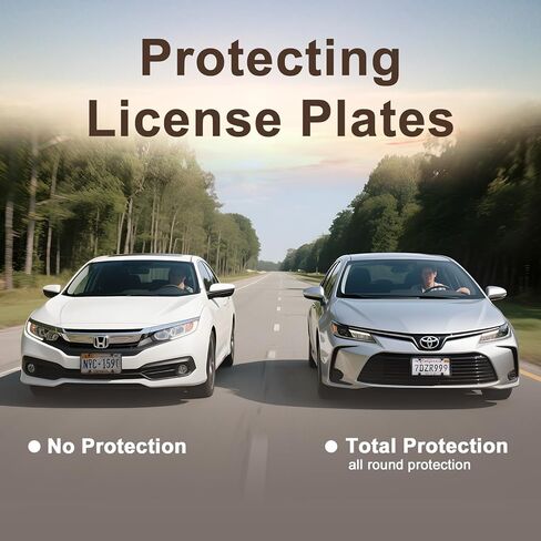 Transparent License Plate Cover and Frames, 2Pack Grey Clear Front and Rear License Plate Holder with Screws & Caps, Unbreakable Car Licence Plate Frame, Universal Fit for Most US Plates in Saudi Arabia
