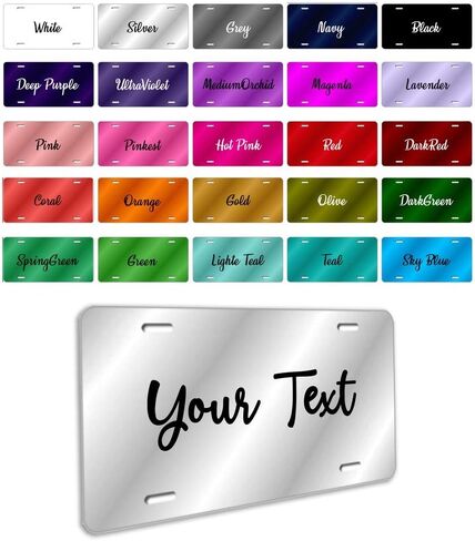 لوحة ترخيص للسيارات المعدنية ، عمل مخصص شعار نص صور التصوير صور ، أطباق ترخيص من الألومنيوم المخصصة للسيارة - 2 أو 4 ثقوب - الولايات المتحدة/كندا الحجم 12 × 6 بوصات in Saudi Arabia