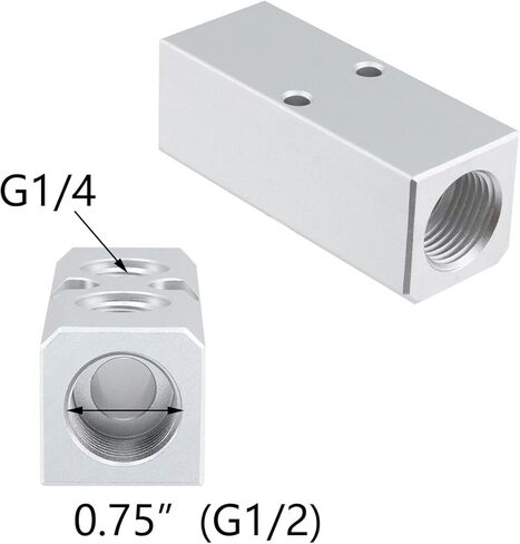 T Tulead Air Mainfold Pneumatic Compressor Mainfold Air Distribution Block Air Outlet Pipe 2 Ways in Kuwait