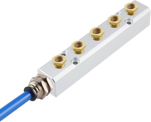 T Tulead Air Mainfold Pneumatic Compressor Mainfold Air Distribution Block Air Outlet Pipe 2 Ways in Saudi Arabia
