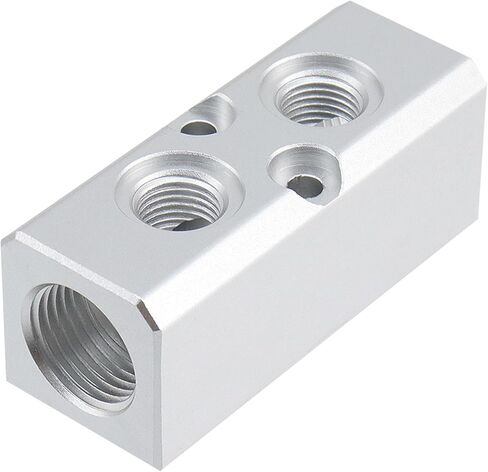 T Tulead Air Mainfold Pneumatic Compressor Mainfold Air Distribution Block Air Outlet Pipe 2 Ways in Kuwait