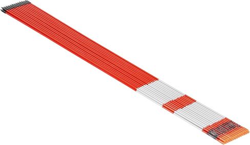 VEVOR Driveway Markers, 200Pcs 48 in Long 1/4 in Dia, Hi-Visibility Driveway Reflectors with 12 in Steel Drill Bits, Reflective Snow Sticks Fiberglass Pole for Parking Lots, Walkways, Snow Plowing in Saudi Arabia