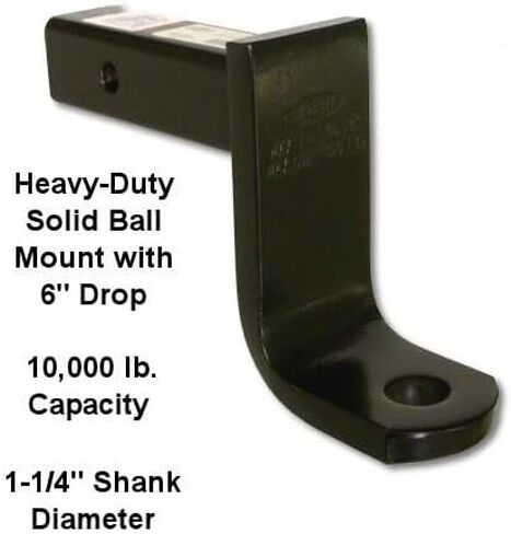 BMH6 for Brophy Trailer Made Truck Trailer 6" Drop Solid Forged Steel Ball Mount Made 10,000 for use with 2 inch Receiver Tubes Single Piece Forged Steel Design in Saudi Arabia