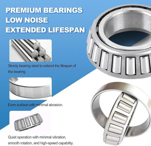 2 Sets L68149 L44649 Trailer Axle Bearings Kit with 171255TB Grease Seals,1.98'' Trailer Dust Caps, Cotter Pins, Axle Nuts & Washers, Fits for 1-3/8'' to 1-1/16'' 3500 Lbs Trailer Axle #84 Spindle in Kuwait