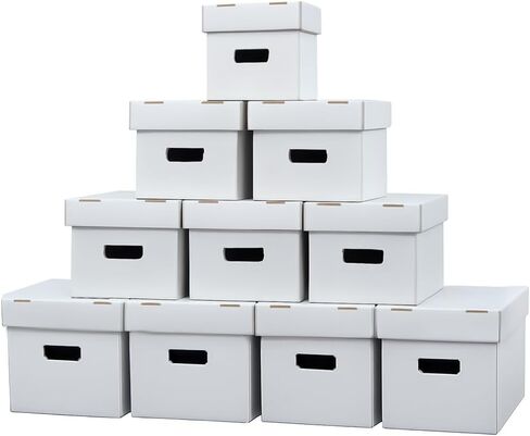 3 عبوات من صندوق الكتب الهزلية لتخزين الكتب الهزلية يحمل 150-175 كاريكاتيرًا قابل للطي وقابل للتكديس صندوق قصير هزلي مقاوم للرطوبة صندوق هزلي قابل للتكديس من الورق المقوى الأرشيفي in Kuwait