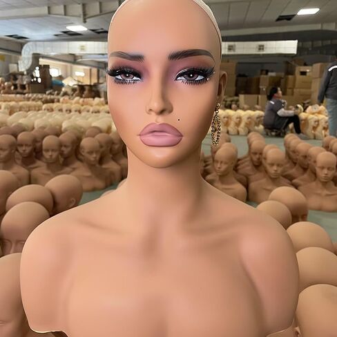 European American Model Head Display Props Mannequin Head with Shoulders Bust in Kuwait
