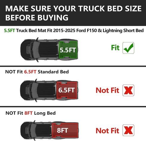 Karpal Truck Bed Ped Fit 2015-2025 Ford F150 & Lightning 5.5ft Bed (غير مناسب 6.5 قدم/8 قدم) in Saudi Arabia