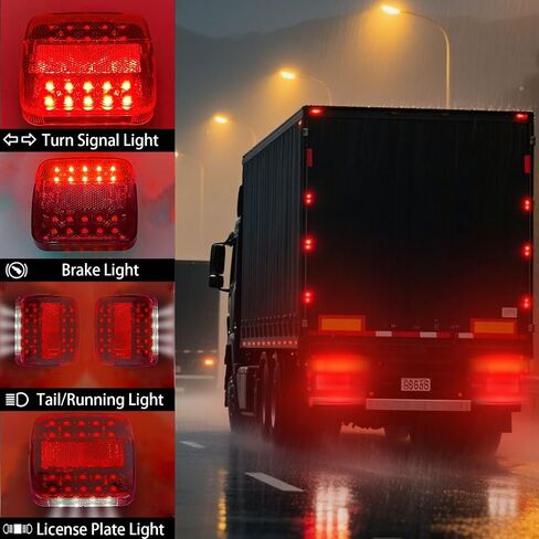 Wireless Trailer Lights Magnetic, 12v, IP76 Waterproof, Magnetic Wireless Tail Lights Kit for Trailer, Easy to Install, Led Rear for Truck, Flatbed, Camion, Semi, Rv (1) in Saudi Arabia