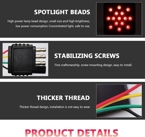 15 LED Brake Light Trailer Hitch Cover, Smoked Lens Square Brake Tail Light w/Trailer Adapter Pin, 12V Super Bright LED Towing Hitch Lighting Accessories Fit 2" Receiver (Black) in Saudi Arabia