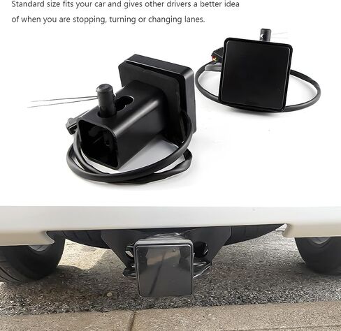 15 LED Brake Light Trailer Hitch Cover, Smoked Lens Square Brake Tail Light w/Trailer Adapter Pin, 12V Super Bright LED Towing Hitch Lighting Accessories Fit 2" Receiver (Black) in Saudi Arabia