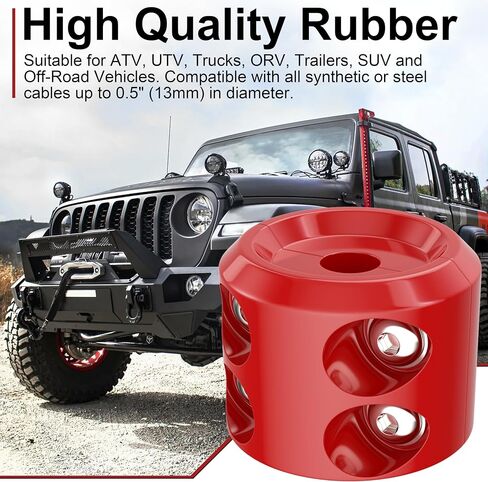 سدادة رافعة مطاطية لخطاف الكابل ، ووفر خط حبل المطاط ل Winches ATV UTV SUV ، مع Allen Wrench (Red) in Saudi Arabia