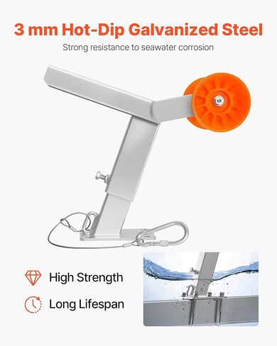 VEVOR Boat Trailer Winch Stand with Roller, Adjustable Height 14.3-21.6 Inches, Boat Winch Mount with U-Bolts for 2-3 Inches W x 3-4 Inches H Trailer Tongue, Fit for Jet Ski, Sailboat, Speedboat in Saudi Arabia
