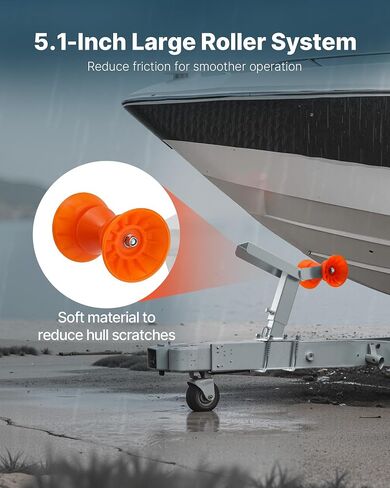 VEVOR Boat Trailer Winch Stand with Roller, Adjustable Height 14.3-21.6 Inches, Boat Winch Mount with U-Bolts for 2-3 Inches W x 3-4 Inches H Trailer Tongue, Fit for Jet Ski, Sailboat, Speedboat in Saudi Arabia