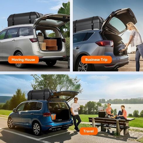 Car Roof Bag Rooftop Cargo Carrier Bag Waterproof 15 Cubic feet,Roof Rack for car Includes Anti-Slip Mat, 4 Door Hooks, Waterproof Zipper Buckle for All Cars with/Without Rack in Saudi Arabia