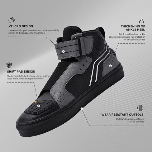 Motorcycle Shoes for Men,Motorcycle Riding Shoes Motocross Protective Boots with Zipper, Ankle Support in Kuwait