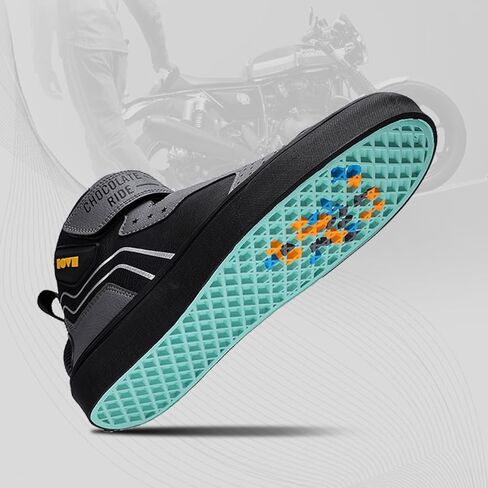 Motorcycle Shoes for Men,Motorcycle Riding Shoes Motocross Protective Boots with Zipper, Ankle Support in Kuwait