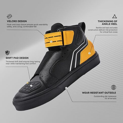 Motorcycle Shoes for Men,Motorcycle Riding Shoes Motocross Protective Boots with Zipper, Ankle Support in Kuwait